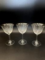 3 x Art Deco Wijnglas Jaren 40 Gouden Rand, Verzamelen, Glas en Borrelglaasjes, Ophalen of Verzenden, Zo goed als nieuw, Overige typen