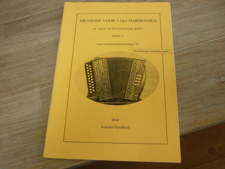 A. Goudkuil - Methode 2-rijer Harmonika - Deel 1 - Accordeon, Muziek en Instrumenten, Bladmuziek, Zo goed als nieuw, Les of Cursus