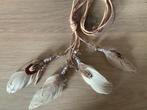 Bohemian ketting met veren, Met kristal, Overige materialen, Beige, Ophalen of Verzenden