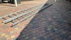 Aluminium schuifladder 2 delig,2x 374 cm.2x 14 treden., Doe-het-zelf en Verbouw, Ladders en Trappen, Ophalen, Gebruikt, Ladder