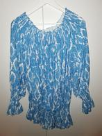 Made in Italy Blauw/Witte Blouse Met Elastiek Maat XL, Made in Italy, Maat 46/48 (XL) of groter, Nieuw, Verzenden