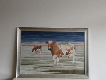 Adri de Bruijn achter glas schilderij (93Cm x 133Cm)  beschikbaar voor biedingen