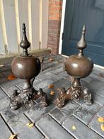 Antieke vuurhonden haardbokken massief bronze, Ophalen of Verzenden