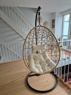 Rieten hangstoel (hang ei), Ophalen, Bruin, Boho, Riet of Rotan