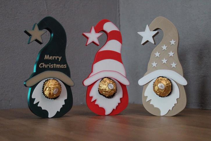 Kerstdwergen (gnome) met Ferrero Rocher, Diversen, Kerst, Nieuw, Ophalen of Verzenden