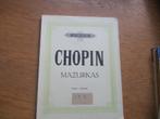 CHOPIN MAZURKAS - PIANO, Muziek en Instrumenten, Bladmuziek, Gebruikt, Klassiek, Ophalen of Verzenden, Artiest of Componist
