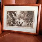 Dirk Homberg (1885-1952), ets,  Bali, Indonesië, rivier, Ophalen of Verzenden