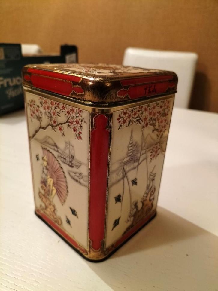 Oude Niemeijer Theeblik, Huis en Inrichting, Woonaccessoires | Kisten, Gebruikt, Minder dan 50 cm, Minder dan 50 cm, Minder dan 50 cm