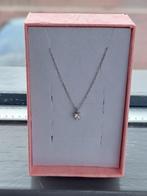 WITGOUD 18 KT KETTING MET HANGER 0.08CT DIAMANT (NATUURLIJK), Wit, Ophalen of Verzenden, Zo goed als nieuw, Met edelsteen