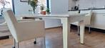 Eetkamer set 4- personen (of los kopen stoelen en tafel), Ophalen, Gebruikt, Beige, whitewash, 4 tot 6 stoelen