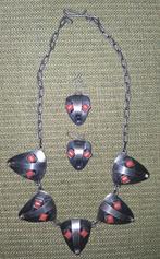 Zilveren  amsterdamse school halsketting met oorbellen, Sieraden, Tassen en Uiterlijk, Kettingen, Ophalen of Verzenden, Zilver