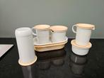 Tupperware koffie / thee set suiker en melk, Ophalen of Verzenden, Zo goed als nieuw, Wit, Overige typen