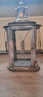 2 luxe zware zilverkleurige windlichten van lifestyle home c, Huis en Inrichting, Ophalen of Verzenden, Zo goed als nieuw, Overige materialen