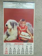 Vintage kalender sheepdog met kind 1976, Ophalen of Verzenden, Maandkalender, Gebruikt