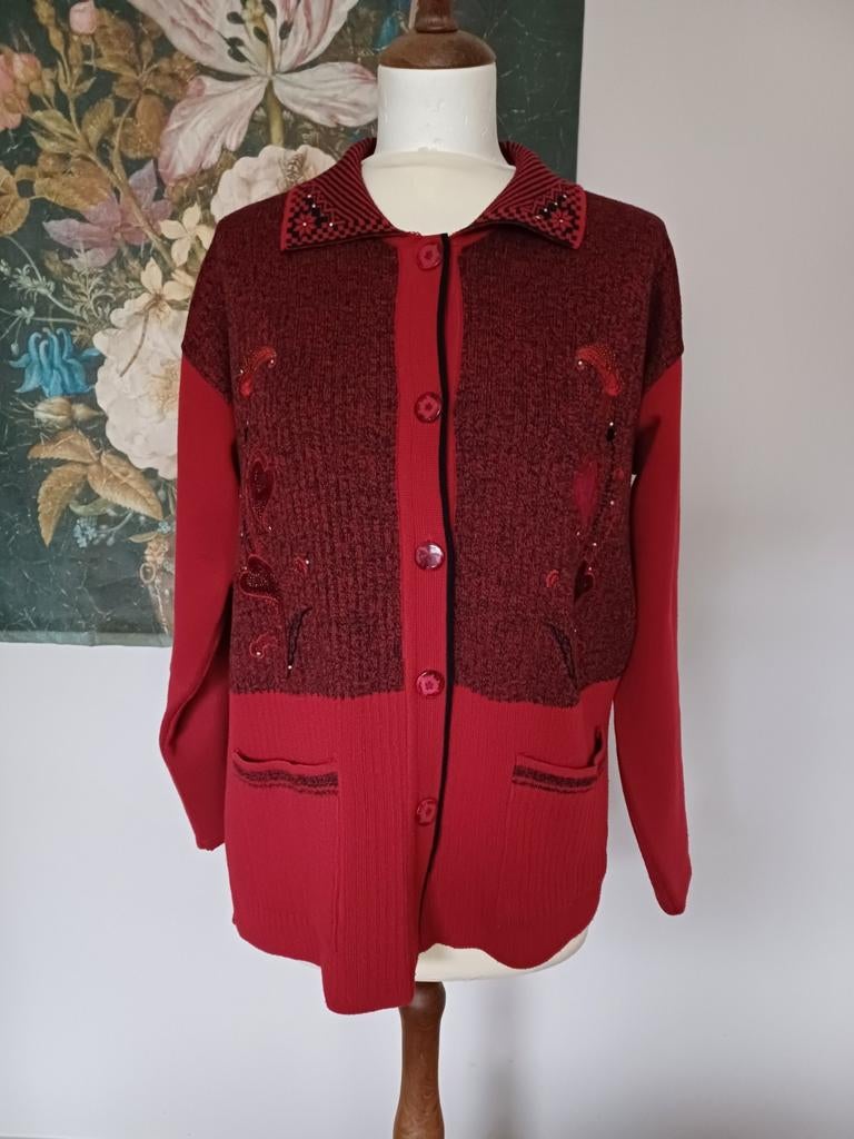 Vintage rood vest van Xiaosa Fushi maat L/XL, Ophalen of Verzenden, Zo goed als nieuw, Rood