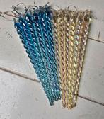 6 blauwe en 6 parelmoer ijspegels voor in de kerstboom, Ophalen of Verzenden, Zo goed als nieuw