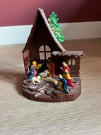 Vintage kerststal klein kunststof 13,5 cm, Ophalen of Verzenden, Zo goed als nieuw