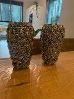 2x vaas zilverkleurig met bloemen, Huis en Inrichting, Woonaccessoires | Vazen, Ophalen, Overige materialen, Overige kleuren, Zo goed als nieuw