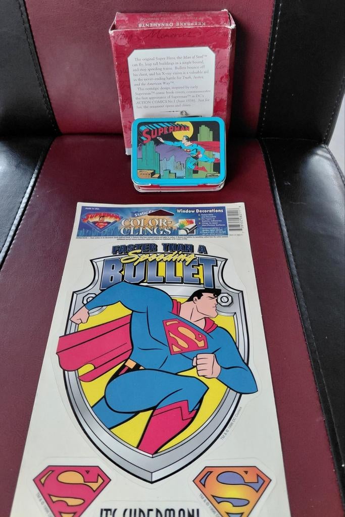 Superman, mini lunchbox, ornament, Ophalen of Verzenden, Zo goed als nieuw, Foto of Kaart