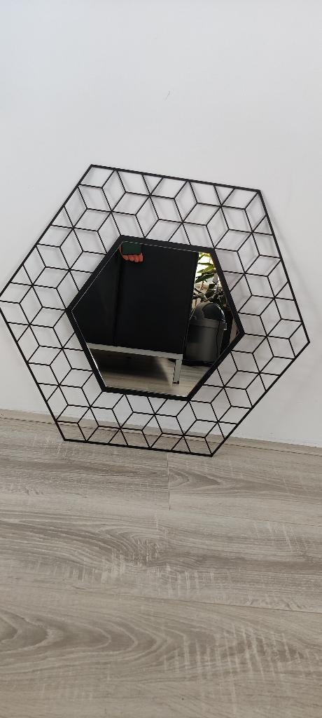 Hexagon geometrische spiegel, Ophalen, Minder dan 50 cm, Zo goed als nieuw, Minder dan 100 cm