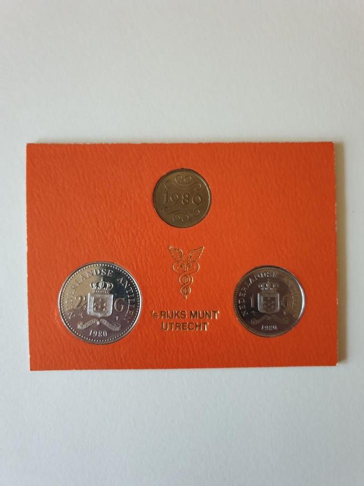 Muntset Ned Antillen 1980 + 1984, Postzegels en Munten, Munten | Nederland, Verzenden