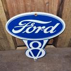 Vintage Ford V8 Emaille Bordje, Ophalen of Verzenden, Gebruikt, Reclamebord