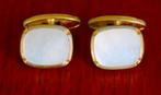 Antieke parelmoeren manchetknopen, Sieraden, Tassen en Uiterlijk, Manchetknopen, Ophalen of Verzenden, Gebruikt, Overige materialen