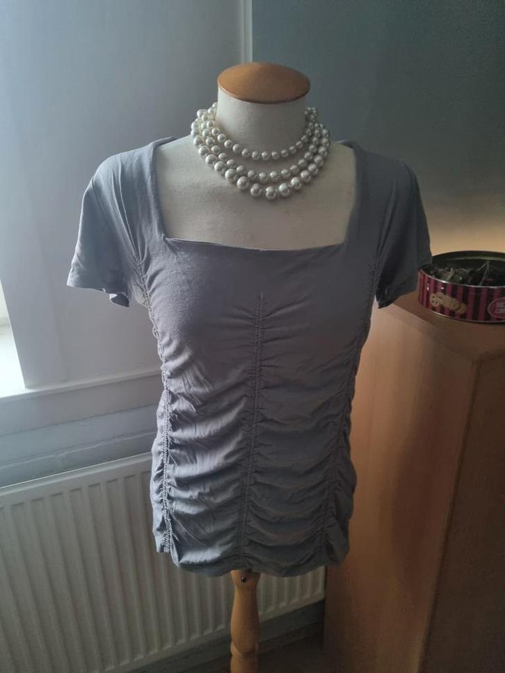Juffrouw Jansen Grijs Topje XL, Kleding | Dames, T-shirts, Zo goed als nieuw, Maat 46/48 (XL) of groter, Grijs, Korte mouw, Ophalen of Verzenden