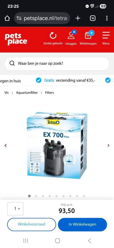 Tetra filter/ pomp ex 700 plus, Dieren en Toebehoren, Vissen | Aquaria en Toebehoren, Gebruikt, Filter of Co2, Ophalen