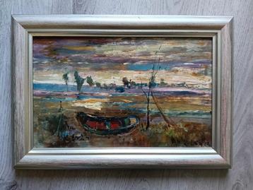 Ben van Londen (1907-1987) - vissersbootje aan de oever beschikbaar voor biedingen