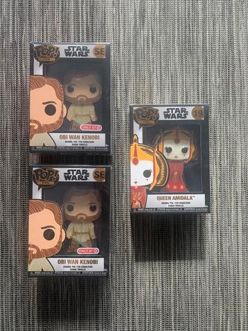 Funko pin’s star wars obi wan kenobi en queen amidala beschikbaar voor biedingen