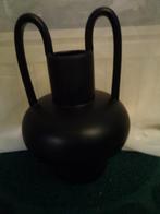 27 cm hoge zwarte vaas met oren 19 cm breed, Huis en Inrichting, Minder dan 50 cm, Nieuw, Steen, Ophalen of Verzenden