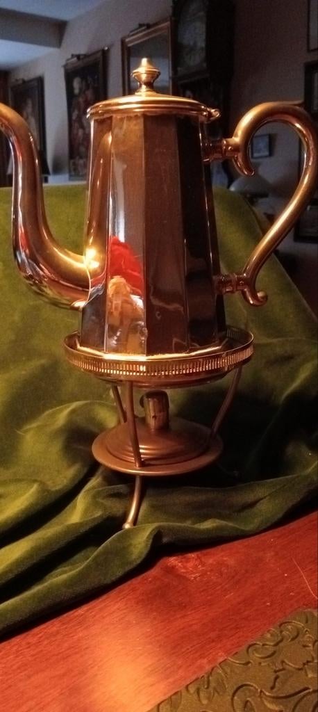 Nikkelen Koffiekan + Suikerpot en room kannetje. 1920 € 60 -, Antiek en Kunst, Antiek | Koper en Brons, Ophalen of Verzenden