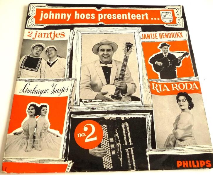 LP JOHNNY HOES PRESENTEERT NO 2 PHILIPS EN WILLY DERBY ODEON, Cd's en Dvd's, Vinyl | Nederlandstalig, Zo goed als nieuw, Levenslied of Smartlap