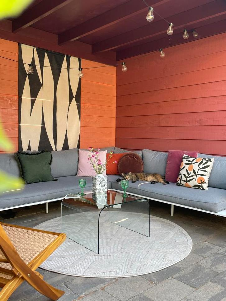 Glazen bijzettafel 60x60 cm – stijlvol, modern design, Huis en Inrichting, Tafels | Bijzettafels, Gebruikt, Vierkant, 45 tot 60 cm