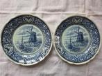 Boch delftsblauw wandbord (2x) decor HOLLANDIA., Ophalen of Verzenden