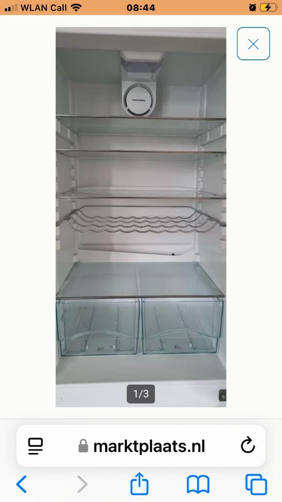 Liebherr no frost koelkast met vriezer, Witgoed en Apparatuur, Vriezers en Diepvrieskisten, Zo goed als nieuw, Vrijstaand, 160 cm of meer