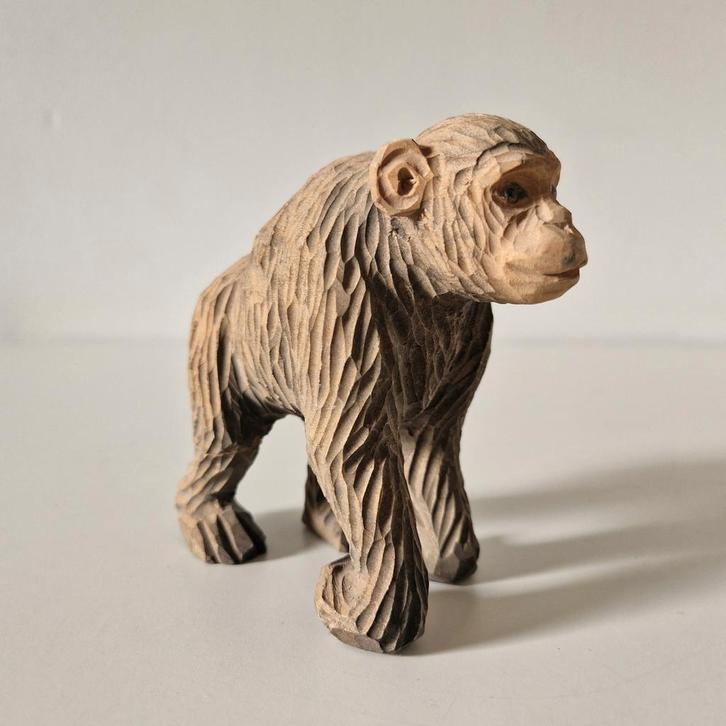 Vintage Aap beeld houtsnijwerk, Antiek en Kunst, Kunst | Beelden en Houtsnijwerken, Ophalen of Verzenden