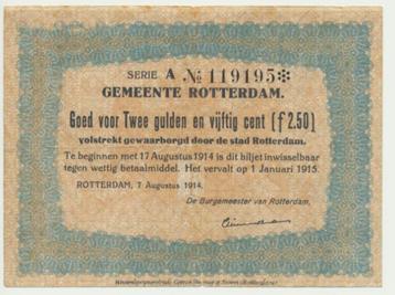 Rotterdam 2,5 gulden 1914 Noodgeld  beschikbaar voor biedingen