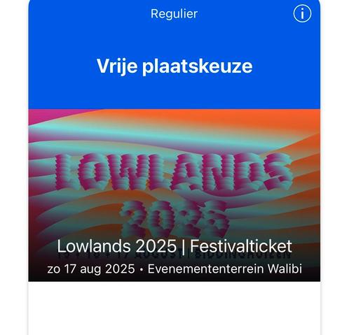 Lowlands Festivalticket 2025, Tickets en Kaartjes, Evenementen en Festivals, Eén persoon