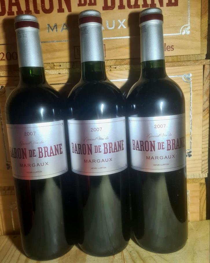 Baron de Brane Margaux 2007, Verzamelen, Wijnen, Zo goed als nieuw, Rode wijn, Frankrijk, Vol, Ophalen of Verzenden