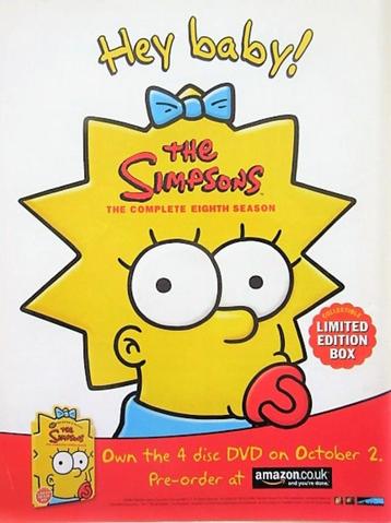 Advertentie reclame The Simpsons 2006 Hey baby Seizoen 8 beschikbaar voor biedingen