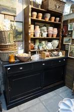 Zwart dressoir sleetse look, Ophalen, Overige materialen, 150 tot 200 cm, Met lade(s)