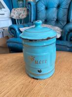 Een mooie turquoise Franse voorraadbus sucre, Ophalen of Verzenden