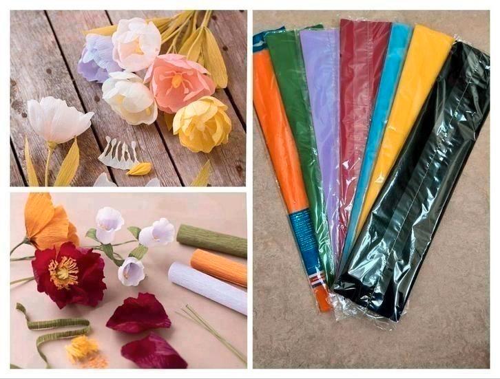 7 pakken crêpepapier nieuw in verpakking(bloemen maken), Hobby en Vrije tijd, Knutselen, Nieuw, Materiaal, Ophalen of Verzenden