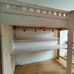 Whitewash stoere hoogslaper met bureau, Ophalen, Eenpersoons, Zo goed als nieuw, 200 cm