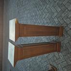 2 houten zuilen mahonie met opslagplek voor cd's 120cm hoog., Ophalen, Gebruikt