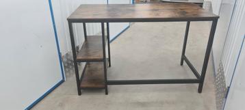 Mooi metalen bureau met houten blad 118x76 beschikbaar voor biedingen