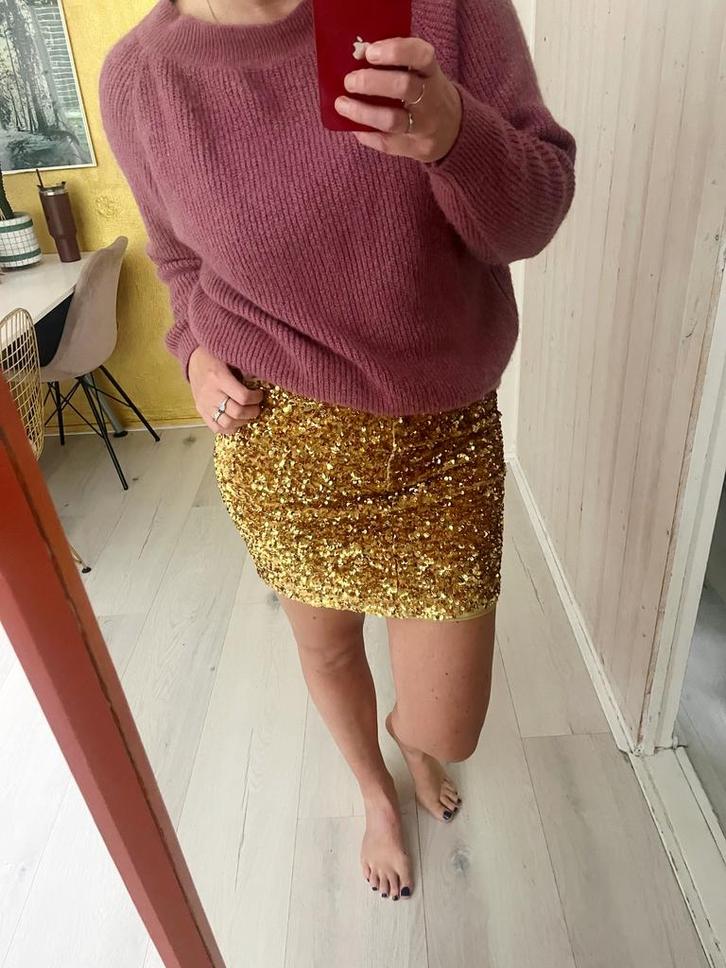 Glitter rokje H&M maat M, Kleding | Dames, Rokken, Zo goed als nieuw, Maat 38/40 (M), Overige kleuren, Boven de knie, Ophalen of Verzenden