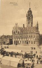Middelburg, Stadhuis - volk kraam kar - 1911 gelopen, Ophalen of Verzenden, Voor 1920, Gelopen, Zeeland